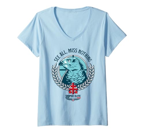 Damen Sniper Elite Resistance Alles anzeigen Miss Nothing Eagle T-Shirt mit V-Ausschnitt Damen Sniper Elite Resistance Alles anzeigen Miss Nothing Eagle T-Shirt mit V-Ausschnitt von Sniper Elite