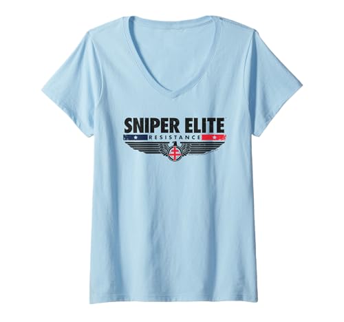 Damen Sniper Elite Resistance Tactical Shooter Spiel T-Shirt mit V-Ausschnitt Damen Sniper Elite Resistance Tactical Shooter Spiel T-Shirt mit V-Ausschnitt von Sniper Elite