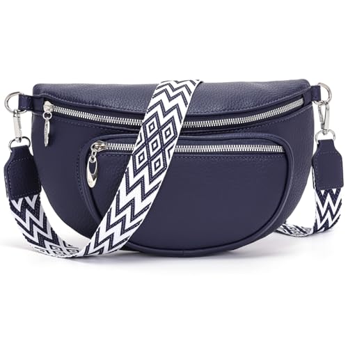Snmoec bauchtasche damen umhängetasche damen mittelgroß crossbody bag Passende Handytasche schöne bauchtasche handtasche mittelgroß Dunkelblau von Snmoec