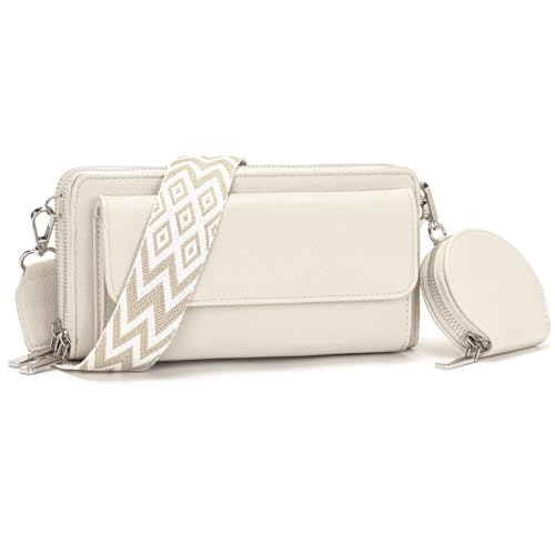 Snmoec Handytasche zum umhängen kleine Handtasche Damen umhängetasche Damen klein Mit Kartensteckplatz münzbörse Crossbody Bag klein Beige von Snmoec