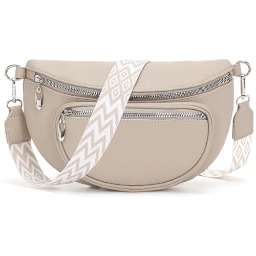 Snmoec bauchtasche damen umhängetasche damen mittelgroß crossbody bag Passende Handytasche schöne bauchtasche handtasche mittelgroß Helles Khaki von Snmoec