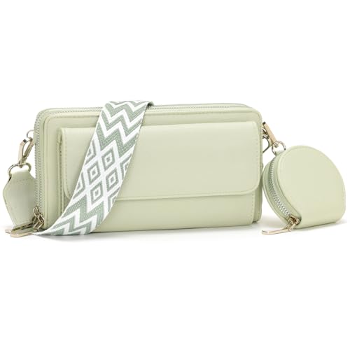 Snmoec Handytasche zum umhängen kleine Handtasche Damen umhängetasche Damen klein Mit Kartensteckplatz münzbörse Crossbody Bag klein hellgrün von Snmoec