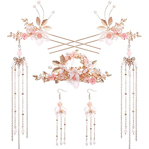 2pcs Haarstöcke mit Quasten, Perlenblume Hair Stick Chinesisches Haarspannstäbchen Vintage Lange Quasten Haarnadel Chignon -Essstäbchen für Frauen Mädchen von Snner