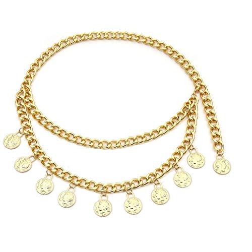 Snner Vintage Gypsy Metall Dangle Gürtel Kette Geschnitzte Münze Porträt Anhänger Quaste Harness Bauchketten Frauen-Körper-Schmuck von Snner