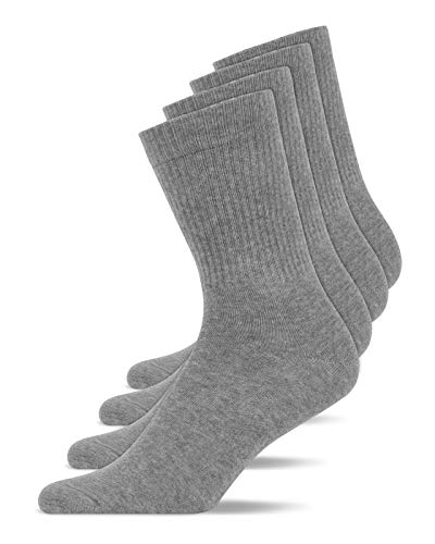 Snocks Herren & Damen Tennissocken (4x Paar) Lange Haltbarkeit Dank Bester Qualität, 04 Grau (4x Paar), 43 - 46 von Snocks