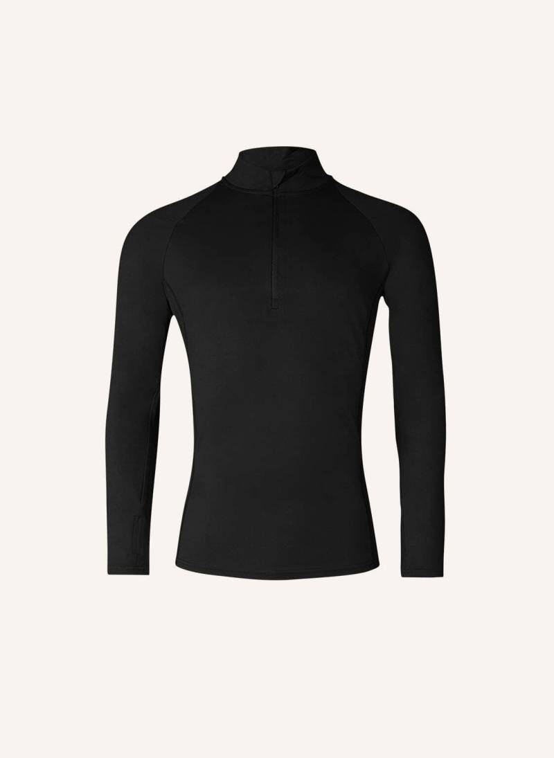 Snocks 1/2 Zip Sportshirt Langarm Herren schwarz von Snocks