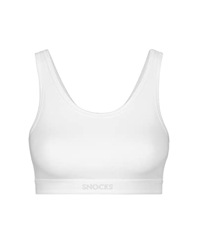 Snocks 1er Pack Bustier Damen Bio Baumwolle Bügelloser Bralette BH Grau Sport BH Größe M (38/40) Soft BH - BH Damen ohne Bügel Unterwäsche Frauen Yoga, Pilates Sportbh von Snocks