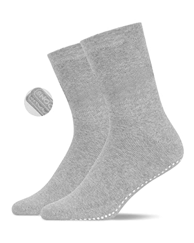 Snocks 2er Pack Stoppersocken Yoga Socken Damen 35-38 Pilates Haussocken Damen Yogasocken ABS Socken Damen Grau 35-38 Antirutschsocken Damen Rutschfeste Socken mit Noppen von Snocks