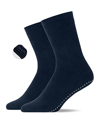 Snocks 2er Pack Stoppersocken Yoga Socken Damen 35-38 Pilates Haussocken Damen Yogasocken ABS Socken Damen Blau 39-42 Antirutschsocken Damen Rutschfeste Socken mit Noppen von Snocks