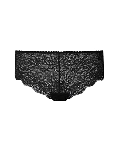 Snocks 3er Pack Hipster Full Lace - Damen Baumwolle Panties aus Spitze - Push-Up Unterhose Damen Slip - Schwarz - M von Snocks