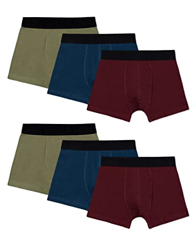 Snocks Boxershorts Herren Ohne Logo aus Bio-Baumwolle (6er Pack) - Atmungsaktiv und Ideal für Sport und Alltag - Kein juckendes Etikett - Unterhosen Herren - Gr.M, Farbe Mix (Navy/Rot/Olivine) von Snocks