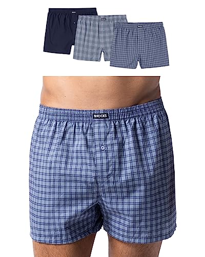 Snocks American Boxershorts Herren 3er-Pack aus Baumwolle - Gr. S-4XL - Weite Passform und lockerer Fit von Snocks