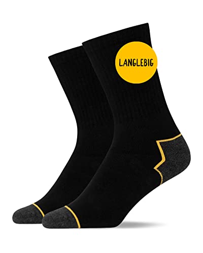 Snocks Arbeitssocken Herren 47-50 2er Pack Work Socken Schwarz Größe 47-50 Arbeitssocken Herren Baumwolle 47-50 Gelb Männer Socken Winter Arbeit Socken Anti Schweiß von Snocks