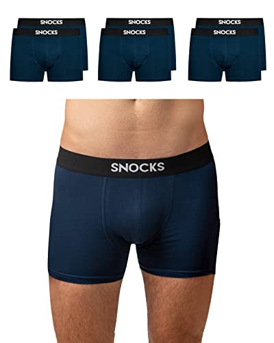 Snocks Boxershorts Herren 6 Paar Blau Größe S Unterhosen Männer Small Herren Unterhosen Herren Boxershorts Baumwolle Boxershort Herren Unterwäsche von Snocks