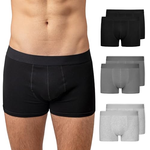 Snocks Boxershorts Herren 6 Paar Mix (Schwarz/Dunkel Grau/Hell Grau) Größe M Unterhosen Männer Large Herren Unterhosen Herren Boxershorts Baumwolle Boxershort Herren Unterwäsche von Snocks