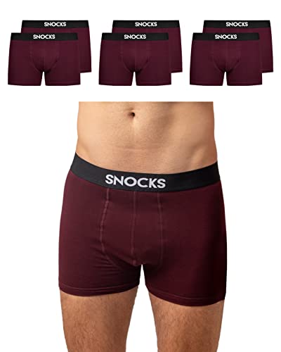 Snocks Boxershorts Herren 6 Paar Rot Größe M Unterhosen Männer Medium Herren Unterhosen Herren Boxershorts Baumwolle Boxershort Herren Unterwäsche von Snocks