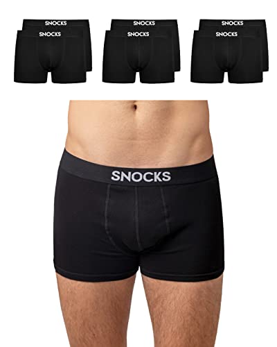 Snocks Boxershorts Herren aus Bio-Baumwolle (6er Pack) - Atmungsaktiv und Ideal für Sport und Alltag - Kein juckendes Etikett und komfortabler Bund - Unterhosen Herren - Gr.S, Farbe Schwarz Snocks Boxershorts Herren aus Bio-Baumwolle (6er Pack) - Atmungsaktiv und Ideal für Sport und Alltag - Kein juckendes Etikett und komfortabler Bund - Unterhosen Herren - Gr.S, Farbe Schwarz von Snocks