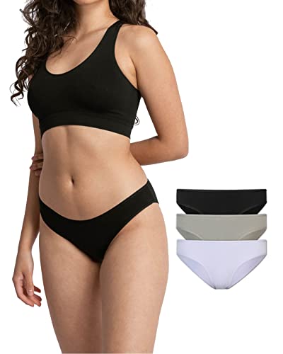 Snocks Damen Slip 3X Mix Gr. XL Unterhosen Unterwäsche Frauen Schwarz Lila Gr. 42 Aus Bio Baumwolle von Snocks