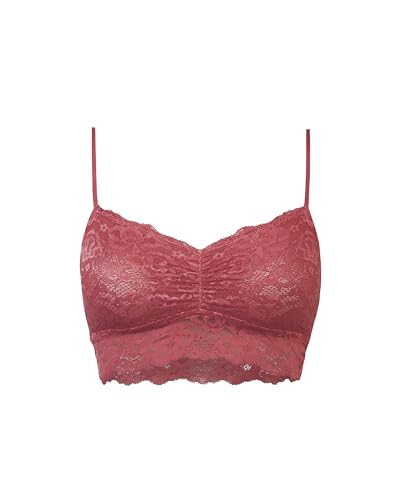 Snocks Spitzen BH - Damen Bustier Spitze, Ohne Bügel, Verstellbare Träger, Elastischer Bund - Angenehm Weiche Material, Sinnliches Design - Gr. M - Farbe Mauve von Snocks