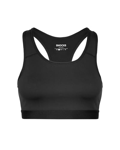 Snocks Sport BH für Damen - Sportunterwäsche Perfekter Halt ohne Einzuschränken - Schnell trocknend und unterstützend Fitness Bustier - Multifunktionaler Fitness Bra - Gr. XL - Farbe Schwarz von Snocks