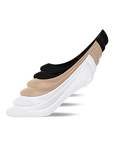 Snocks Füßlinge für Damen & Herren (6x Paar) Ballerina Socken Damen 39-42 - Mix (Schwarz/Weiß/Beige) von Snocks