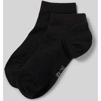 Snocks Füßlinge mit elastischem Rippenbündchen im 2er-Pack in Black, Größe 43-46 von Snocks