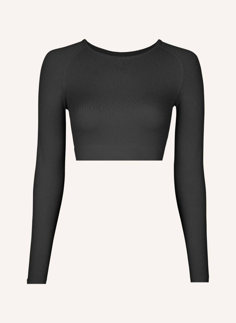 Snocks Geripptes Sportshirt Langarm schwarz von Snocks