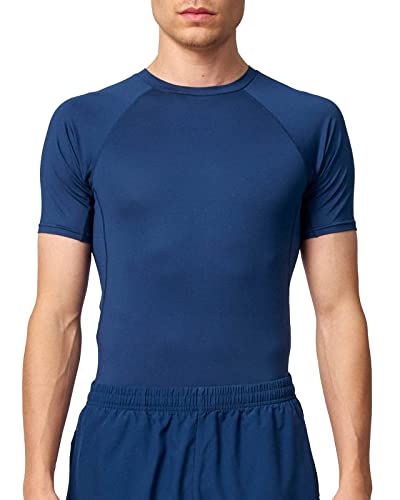 Snocks Herren Funktions Laufshirt Gr. 2XL I Sportshirt für Outdoor- und Indoorsport I Dein Funktionelles & modisches Shirt für Deine Sportsession I Stylisches Fitnessshirt für Männer I Navy von Snocks