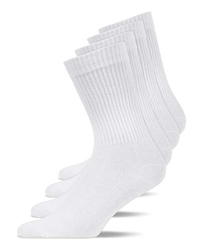 Snocks Herren & Damen Tennissocken (4x Paar) Lange Haltbarkeit Dank Bester Qualität, 01 Weiß (4x Paar), 43 - 46 von Snocks
