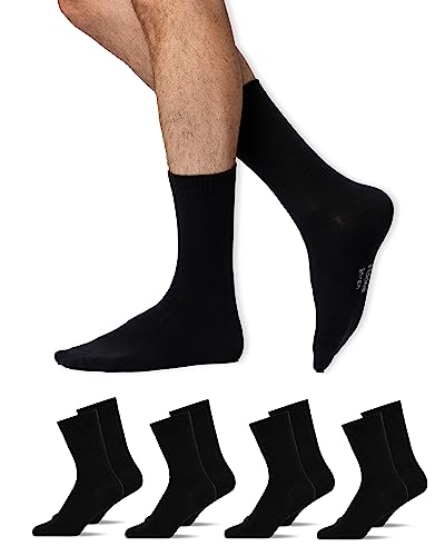 Snocks Herren & Damen Tennissocken (4x Paar) Lange Haltbarkeit Dank Bester Qualität, 02 Schwarz (4x Paar), 39 - 42 von Snocks