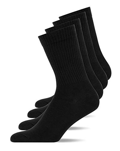 Snocks Herren & Damen Tennissocken (4x Paar) Lange Haltbarkeit Dank Bester Qualität, 02 Schwarz (4x Paar), 47 - 50 von Snocks