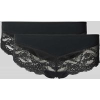 Snocks Hipster mit Spitzenbesatz im 2er-Pack in Black, Größe S von Snocks