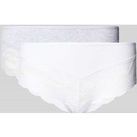 Snocks Hipster mit Spitzenbesatz im 2er-Pack in Hellgrau, Größe XS von Snocks