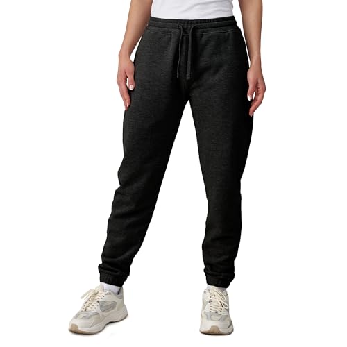 Snocks Jogginghose Damen - Komfortable Sporthose Damen mit Reißverschlusstaschen und Kuscheligem Innenfutter - Stilvolle Laufhose aus 100% Bio-Baumwolle - Ideal für Freizeit und Training L Schwarz von Snocks