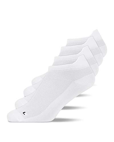 Snocks Unisex Kurze Renn Socken Gr. 39-42 I Atmungsaktive Sportsocken für Männer & Frauen I Low Sport Füßlinge für jede Sportart I Anti Blasen Schutz Sommer Socken I Weiß von Snocks