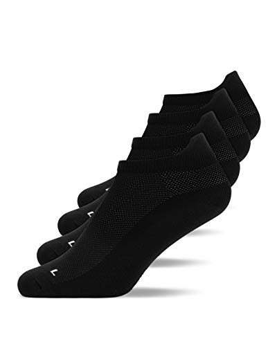 Snocks Kurze Laufsocken für Damen und Herren 4 Paar - Rutschfeste und Atmungsaktive Sportsocken - Running Socks ideal für den Sport - Gr. 47-50 - Farbe Schwarz von Snocks