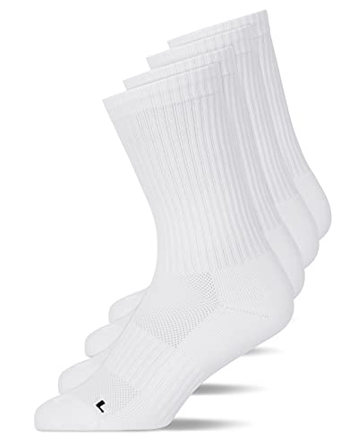 Snocks Unisex Hohe Renn Socken Gr. 39-42 I Atmungsaktive Sportsocken für Männer & Frauen I Low Sport Füßlinge für jede Sportart I Anti Blasen Schutz Sommer Socken I Weiß von Snocks