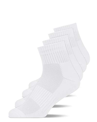 Snocks Unisex Mittlere Rennsocken Gr. 43-47 I Atmungsaktive Sportsocken für Männer & Frauen I Low Sport Füßlinge für Jede Sportart I Anti Blasen Schutz Sommer Socken I Weiß von Snocks