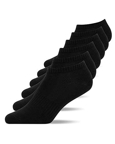Snocks Sneaker Socken Herren & Damen 6 Paar aus Bio-Baumwolle - Weiche und Atmungsaktive Kurze Socken, Perfekte Passform, Ideal für Sport & Alltag - Knöchelsocken Gr.39-42 Farbe Schwarz von Snocks