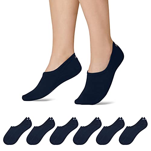 Snocks Männer & Frauen Sneaker Socken 6er Set Gr. 43-46 I Füßlinge passend für alle Schuhe I Dünne Socken auch für Hausschuhe geeignet I Egal ob für die Arbeit, Zuhause oder Gym I Dunkelblau von Snocks