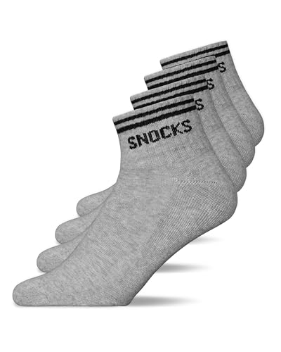 Snocks Retro Sneaker Socken (4 Paar) aus Bio Baumwolle - Knöchelsocken mit Streifen - Ankle Socks Herren & Damen - 35-38 von Snocks