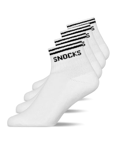Snocks Retro Sneaker Socken (4 Paar) aus Bio Baumwolle - Knöchelsocken mit Streifen - Ankle Socks Herren & Damen - 39-42 von Snocks
