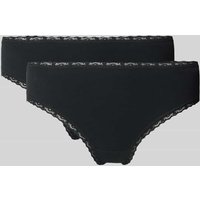Snocks Slip mit Spitzenbesatz im 2er-Pack in Black, Größe M von Snocks