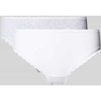 Snocks Slip mit Spitzenbesatz im 2er-Pack in Hellgrau, Größe XL von Snocks