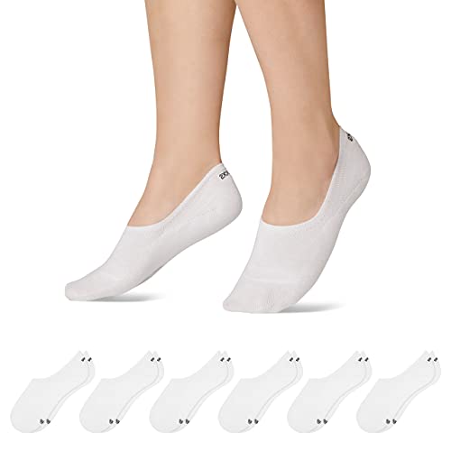 Snocks Männer & Frauen Sneaker Socken 6er Set Gr. 43-46 I Füßlinge passend für alle Schuhe I Dünne Socken auch für Hausschuhe geeignet I Egal ob für die Arbeit, Zuhause oder Gym I Weiß von Snocks