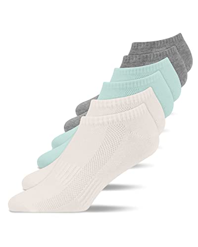 Snocks Sneaker Socken Herren & Damen (6er Pack) Bio Baumwolle (6x Mix8, 43-46) Sportsocken Short Socks Men White 43-46 Füßlinge Herren von Snocks