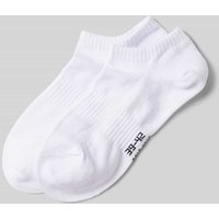 Snocks Sneakersocken mit elastischem Rippenbündchen im 2er-Pack in Weiss, Größe 35-38 von Snocks