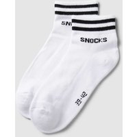 Snocks Socken mit Kontraststreifen Modell 'Retro' in Weiss, Größe 35/38 von Snocks