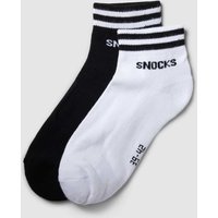 Snocks Socken mit Kontraststreifen Modell 'Retro' in Weiss, Größe 35/38 von Snocks