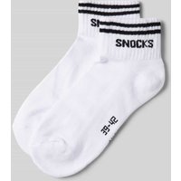 Snocks Socken mit Label-Schriftzug Modell 'Retro Ankle' im 2er-Pack in Weiss, Größe 39-42 von Snocks